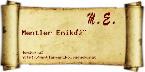 Mentler Enikő névjegykártya