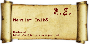 Mentler Enikő névjegykártya